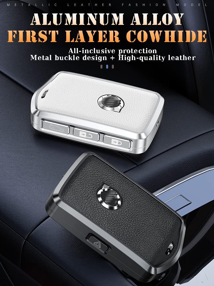 Keyless Remote Key Fob Cover with Keychain Fit for Volvo Smart Key Shell Case Compatible with Volvo XC40 XC60 XC70 XC90 S60 S80 S90 C30 V70 V90 T5 T6 T8 Key Sleeve Key Protective Cover-Black