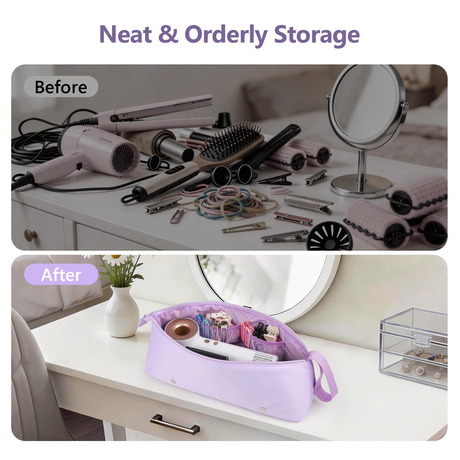 MOKURA Travel Hair Tool Bag - Purple -9
