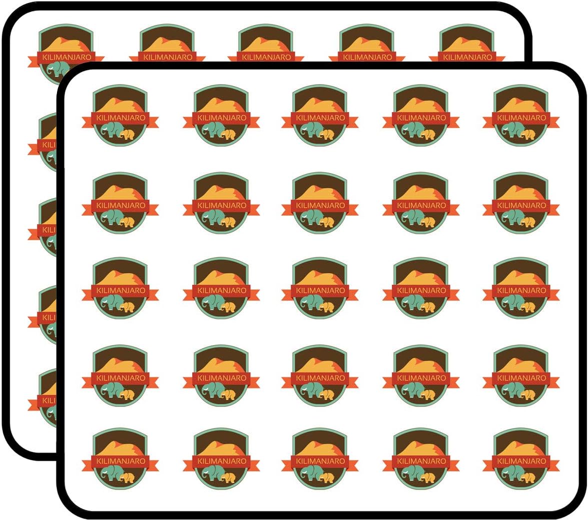 Kilimanjaro Tanzania World City Travel Sticker for Scrapbooking Waterproof Vinyl Stickers for Water Bottle, Laptop & Phone Case 50 Pack