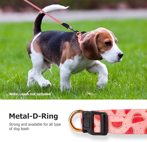 Miniatura 5 de Collar de perro hecho a mano para perros pequeños, medianos y grandes, sandía rosa con colgante de moda de otoño e invierno, ideal para perros