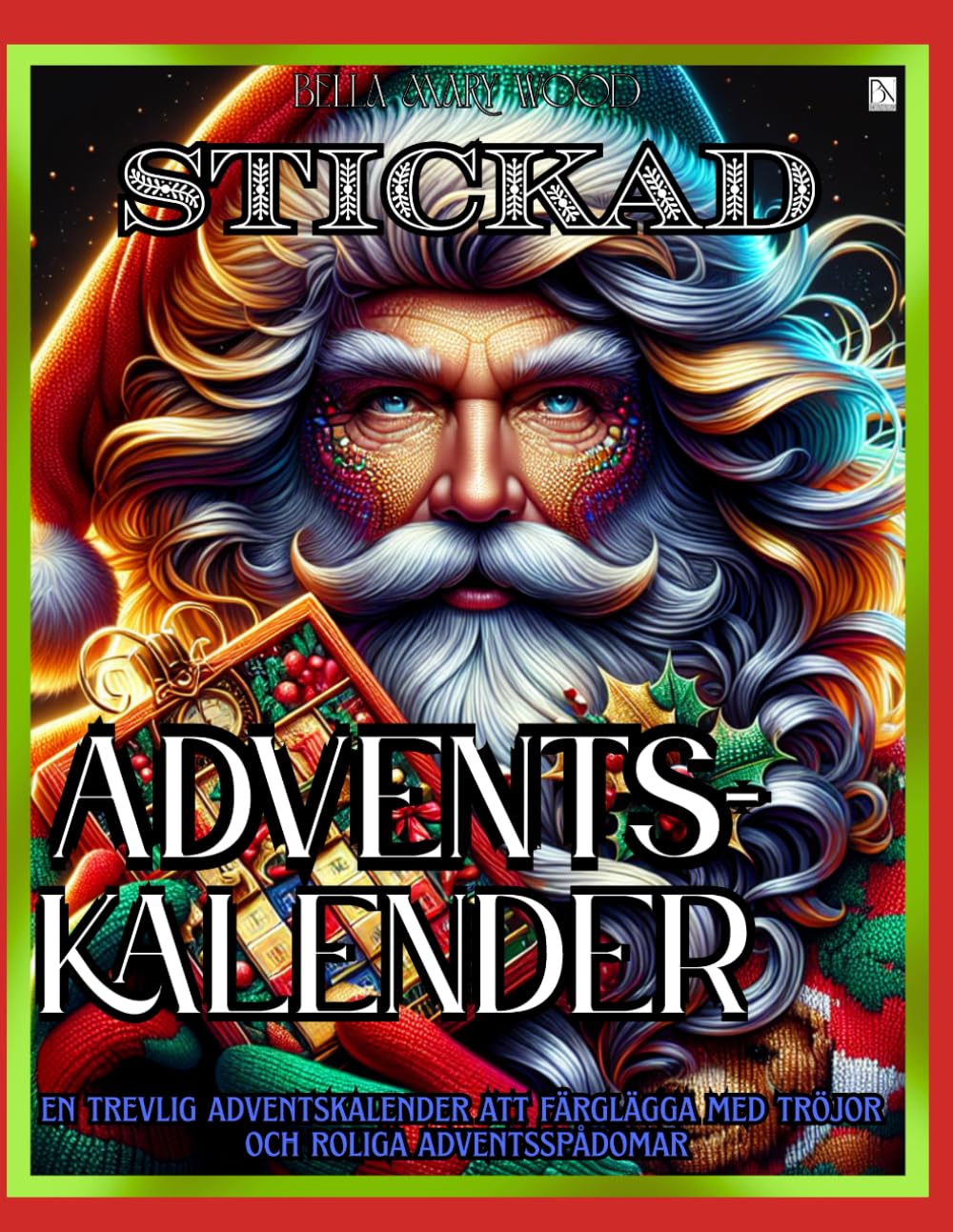 Stickad Adventskalender eller En trevlig adventskalender att färglägga med tröjor och roliga adventsspådomar: jul interaktiv bok