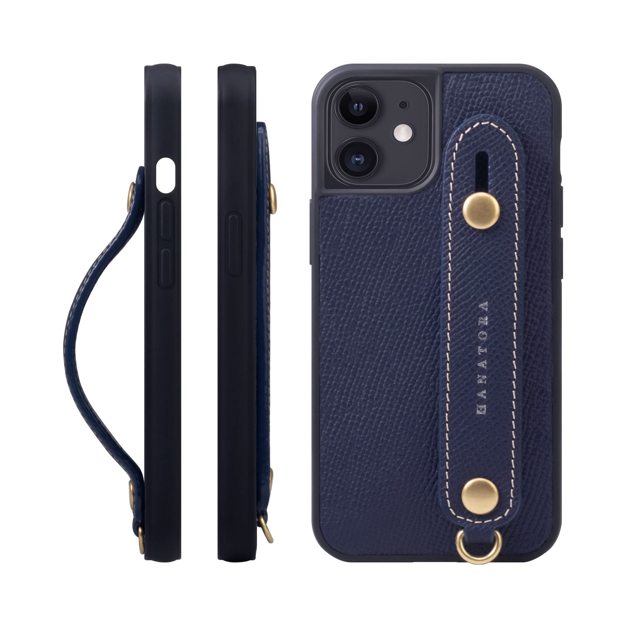 Amazon.co.jp: HANATORA iPhone12mini ケース 本革 耐衝撃 背面