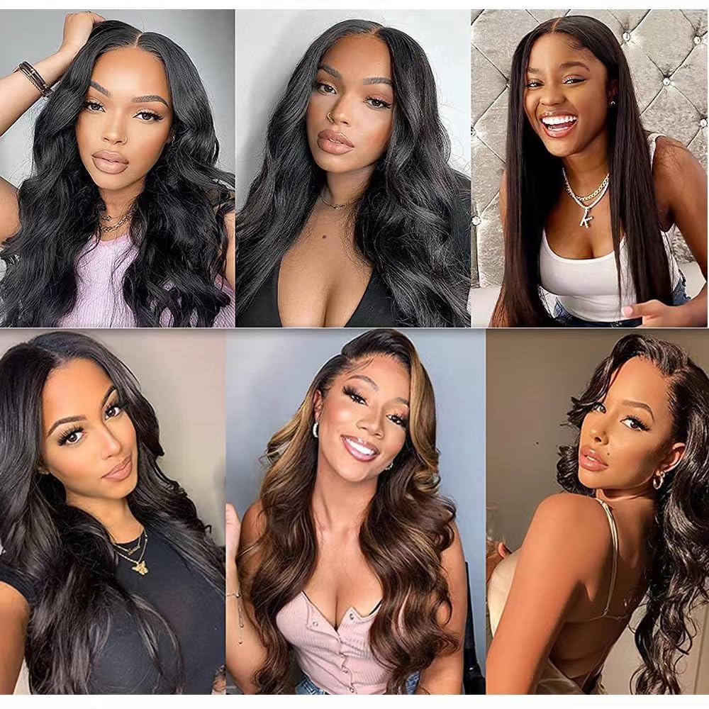 Body Wave Bundles Human Hair Extensions 20 Inch 100% Unprocessed Brazilian Human Hair Bundle Natural Black Hair Extensions