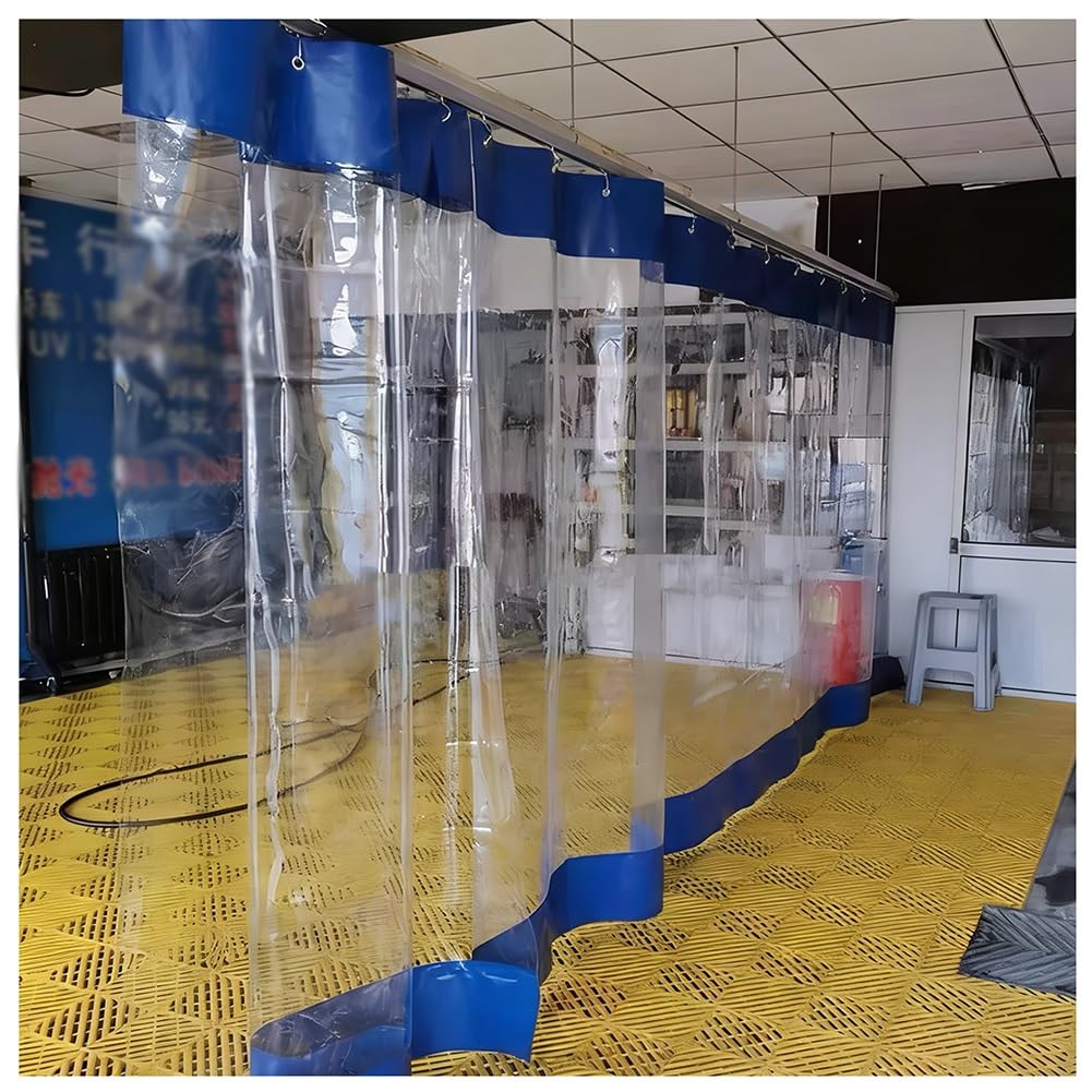 GJMSSMY Heavy-Duty Waterproof Partition with Grommets - Industrial Vinyl Curtain for Car Wash Factories Outdoor Privacy & Separation & Weather-Resistant