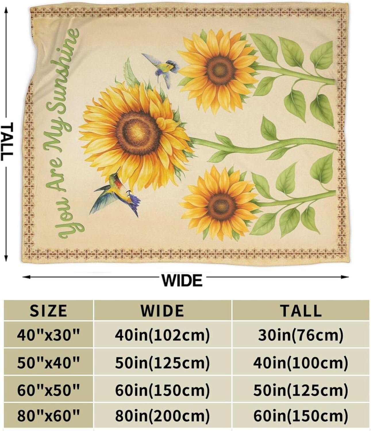 Sunflower Blanket Sunflower Gifts for Women Girls Throw Blanket Soft Cozy Fleece Fuzzy Plush Flannel Blankets for Boys Kids Teens Adults 50"X40" - Image 3