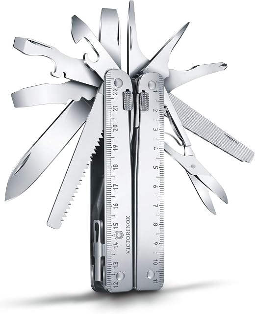 Victorinox Multifunktionswerkzeug Swiss Tool X 26 Funktionen (Drahtschaber, Schere, Holzsäge)