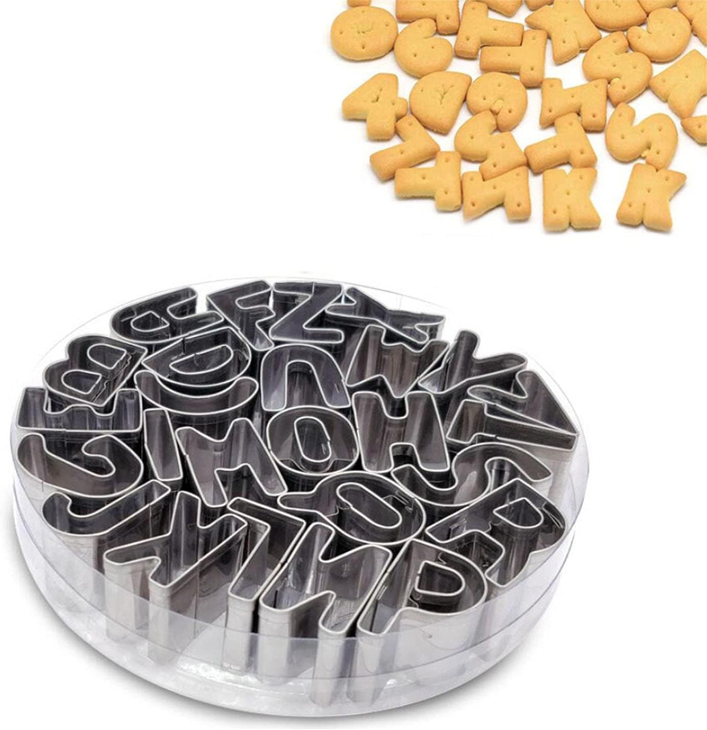 Letter Cookie Cutter Set,26 PCS Alphabet Cookie Cutters for Kids, Cake, Vegetable, Cheese Cutters…