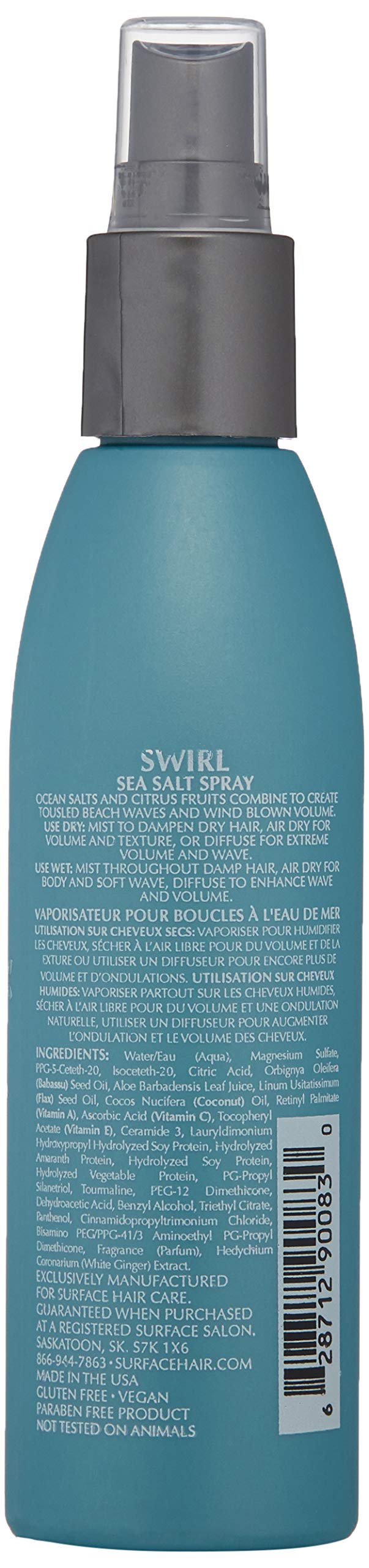 Surface Hair - SWIRL Sea Salt Spray - Get Beach Waves, Add Texture And Volume, 6 Fl. Oz.