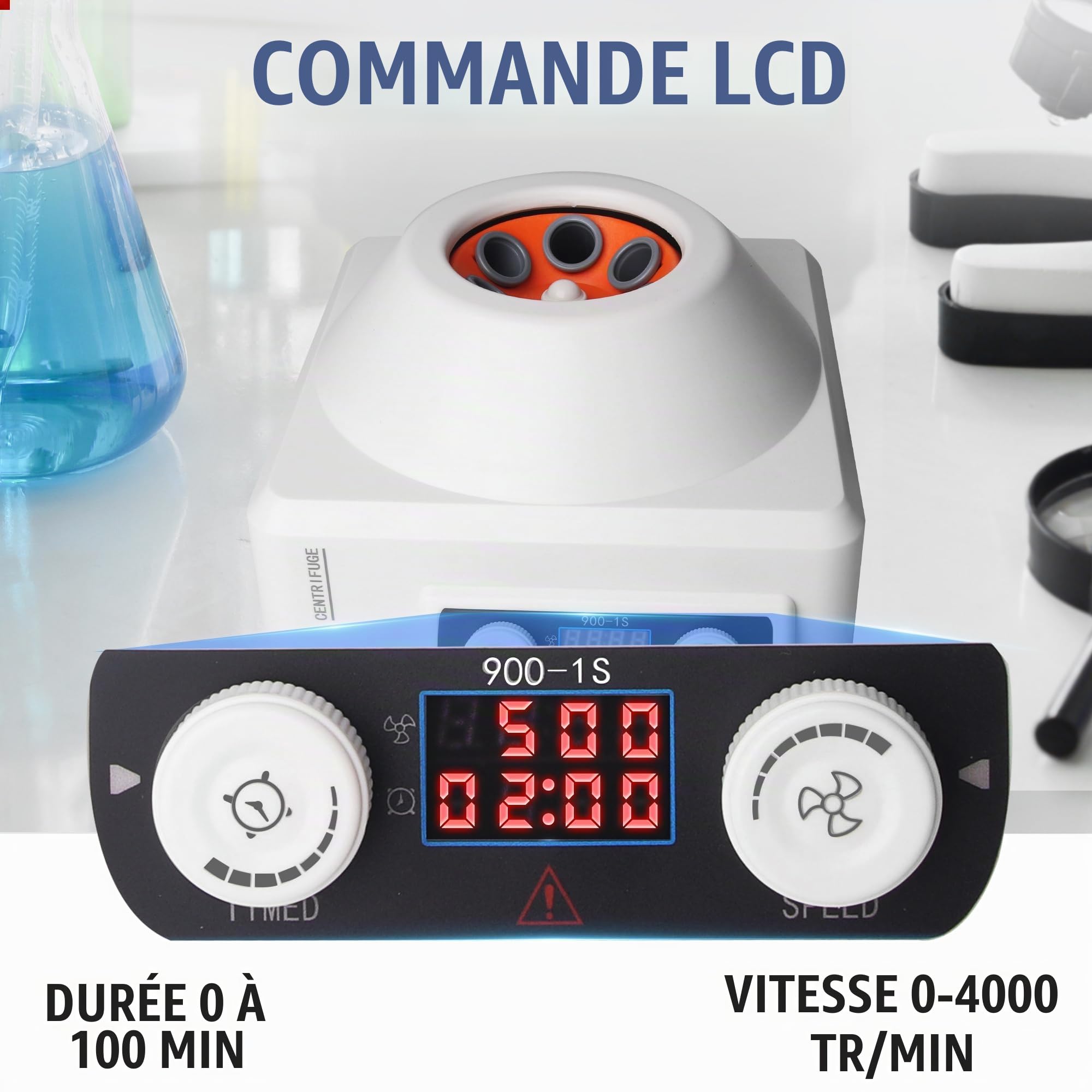 Centrifugeuse de Laboratoire, 6x10ml Centrifugeuse PRP 4000rpm 1795xg RFC 1-99min LCD centrifugeuse laboratoire 220V