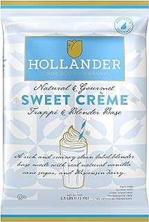 Hollander Sweet Creme Frappe Blender Base | Neutral Base with Just a Touch of Vanilla | All Natural & Gourmet | GMO-Free, Gluten-Free & Corn Syrup Free | 2.5 LB Bag