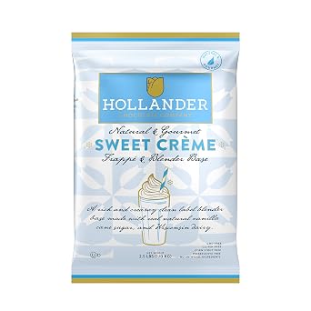 Hollander Sweet Creme Frappe Blender Base | Neutral Base with Just a Touch of Vanilla | All Natural & Gourmet | GMO-Free, Gluten-Free & Corn Syrup Free | 2.5 LB Bag
