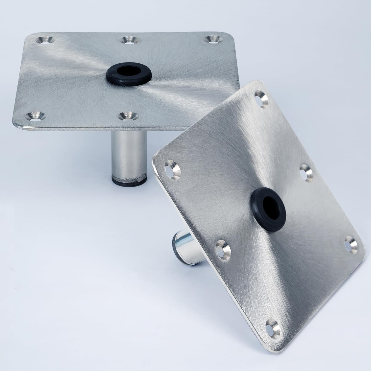 Boat Seat Base,7" x 7" Boat Seat Pedestal Base Plate for 3/4" Pin Post Socket,Seat Post Base Mount for Jon Boat