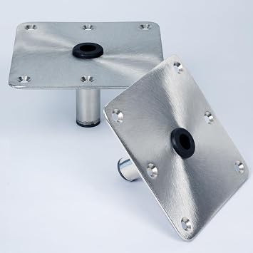 marinexplore Boat Seat Base,7" x 7" Boat Seat Pedestal Base Plate for 3/4" Pin Post Socket,Seat Post Base Mount for Jon Boat