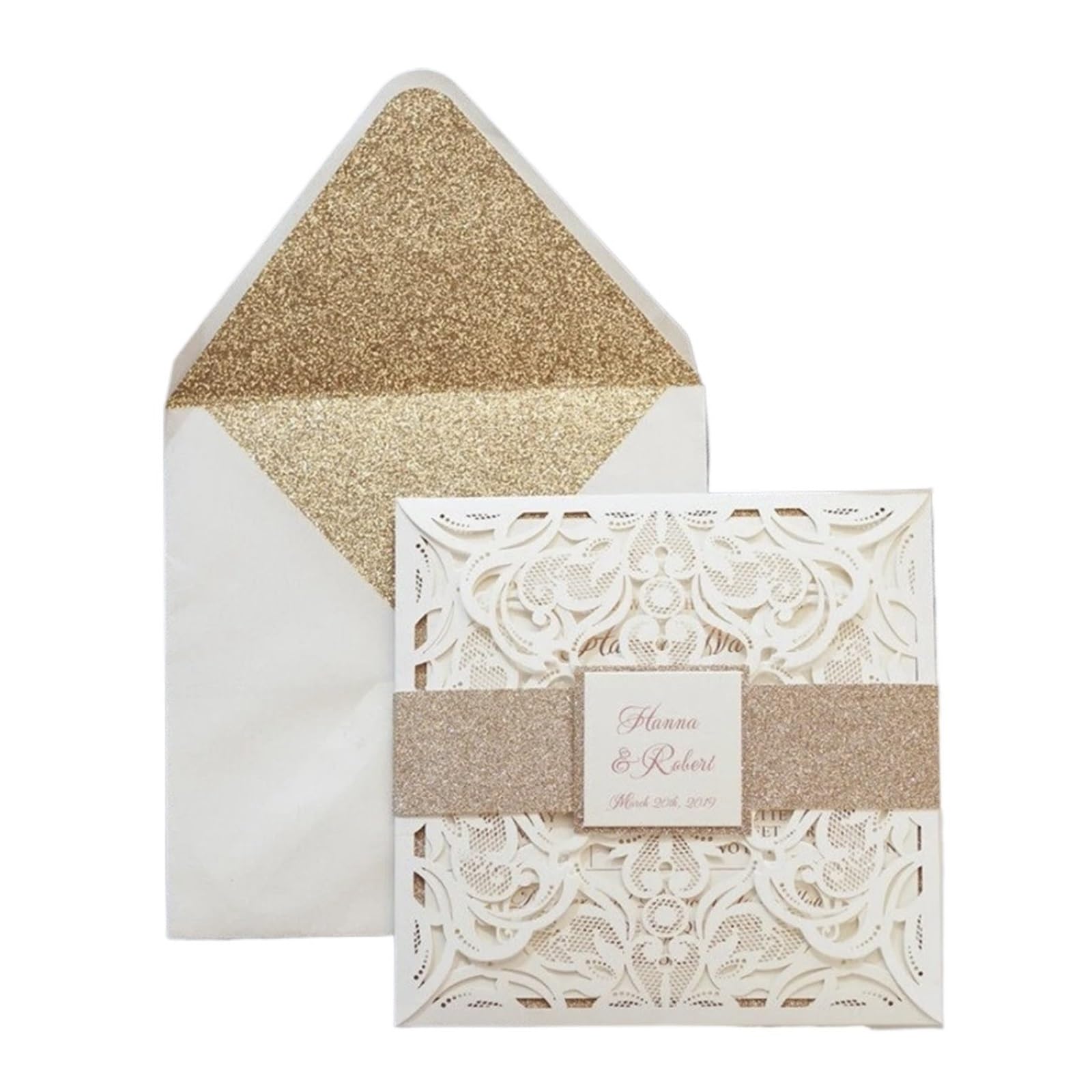 Hochzeitseinladungen Elegante quadratische Papierhochzeitseinladungskarte drucken Vintage-Einladungen