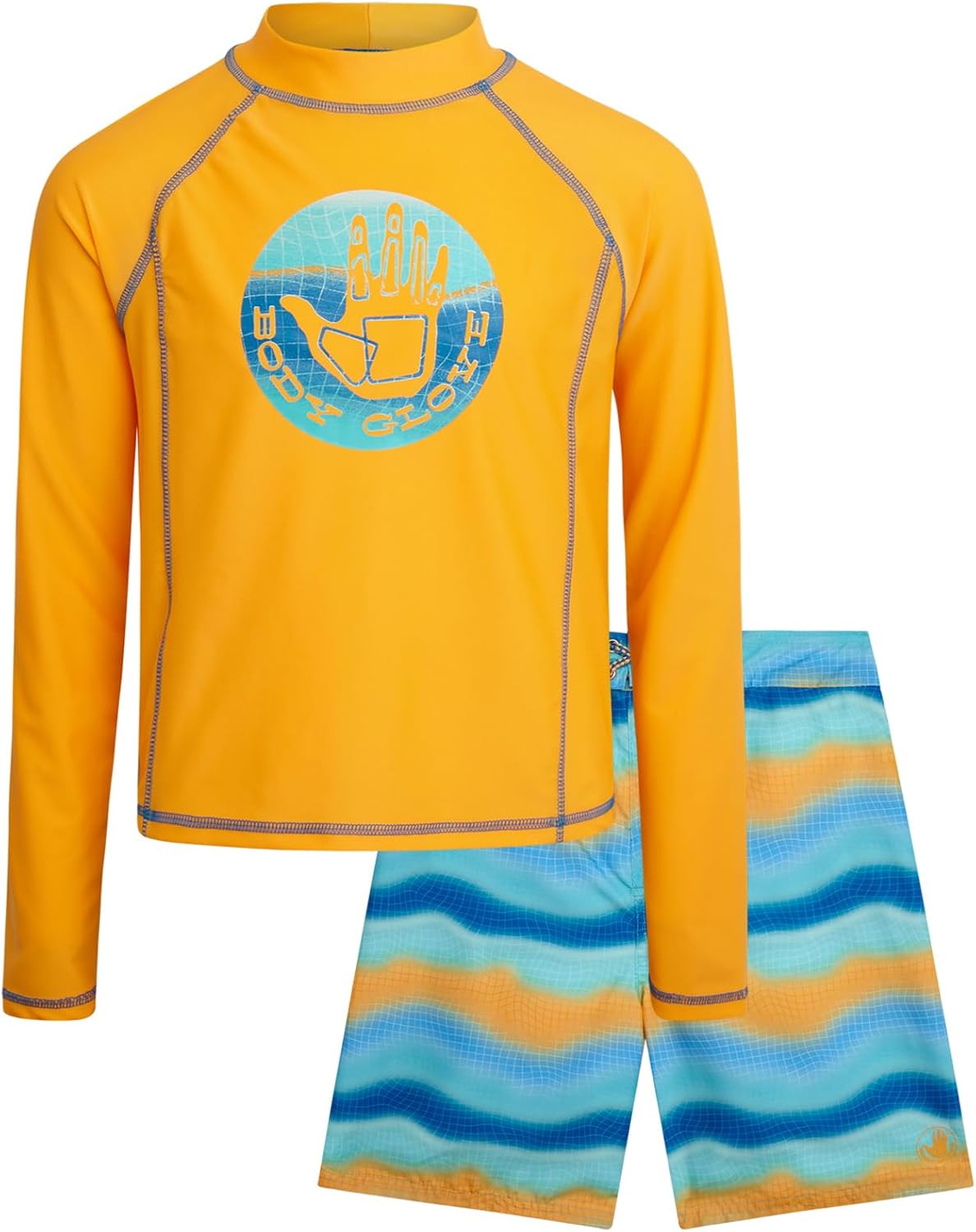 Body Glove Boys Swim Set – Boys Swim Trunks with Rash Guard UPF50+ 2 Piece Bathing Suits with Shorts Swimsuit Set (Size 4-12)