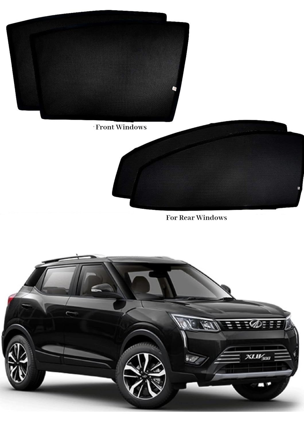 Ruff & Tuff Car Fix Sun Shades Curtains for Mahindra XUV300 [Set of 4pc] (Black) Amazon.in