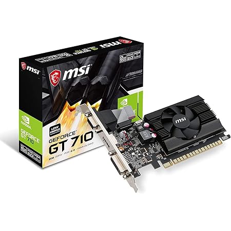 MSI Gaming GeForce GT 710 2GB GDRR3 64-bit HDCP Support DirectX 12 OpenGL 4.5 Single Fan Low Profile Graphics Card (GT 710 2GD3 LP)