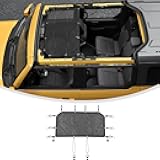 Linskip Front Freedom Panel Sunshade Compatible with Ford Bronco & Bronco Raptor 2021-2025, Overhead Protection Mesh Screen Sun Shade Black Bikini Top Cover for Bronco Exterior Accessories