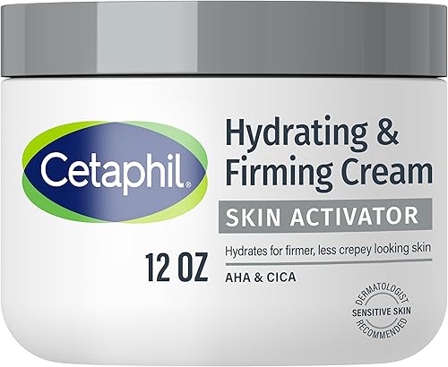 Cetaphil Skin Activator Hydrating & Firming Body Cream 12oz, Mandelic Acid (AHA) and Centella Asiatica (CICA) Cream, Hydrates and Firms Aging Skin, Anti-Aging Skincare, 12 oz