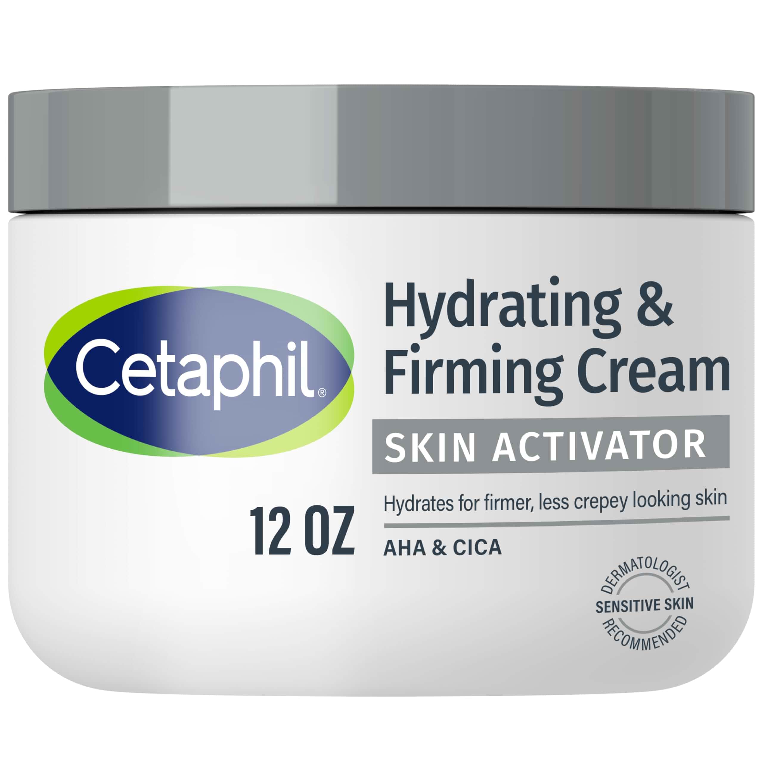 CetaphilSkin Activator Firming Body Cream, AHA + CICA, 12oz Anti-Aging Body Cream, Mandelic Acid Aha, Centella Asiatica Cica, Hydrates And Firms Aging Skin, Women 50+