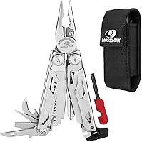 Vista 1 de MOSSY OAK Multiherramienta, alicates multiherramienta de acero inoxidable 19 en 1, equipo EDC autobloqueante con funda para exteriores