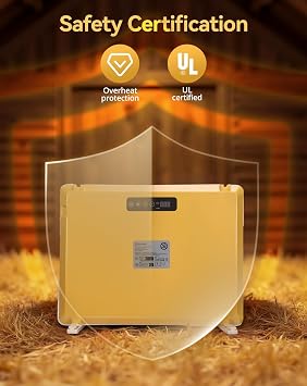 Smart Chicken Brooder Heater, 16x11 Chick Heat Plate for 20 Small Chicks, 13 Temperature & 7 Timer Settings, 200W Chicken Coop Heater, UL Certified