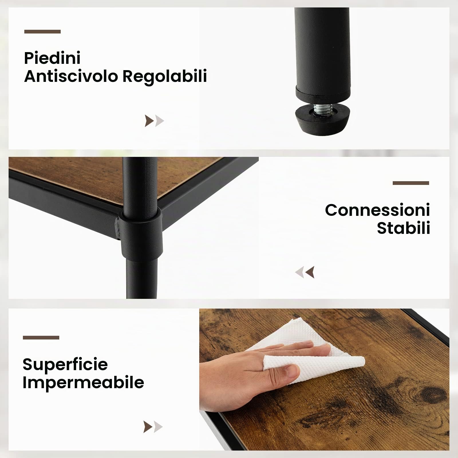 GIANTEX Scaffale a 5 Ripiani Stile Industriale in Acciaio