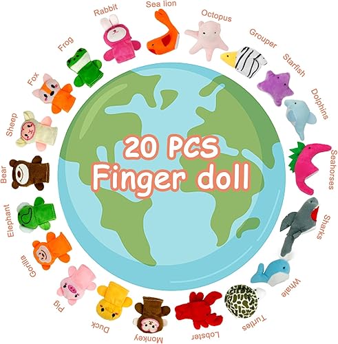 Miniatura 9 de Sealive 10 marionetas de dedo para niños pequeños, juguetes de terciopelo suave de animales del bosque, perfectos para juegos de rol, aprendizaje en