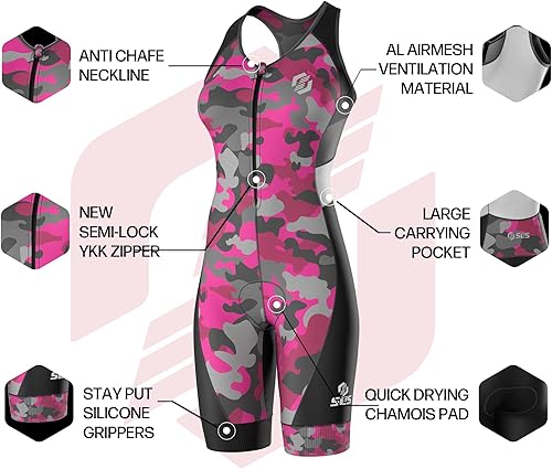 Miniatura 44 de SLS3 Trajes de triatlón para mujer - Traje de triatlón de una pieza para mujer - Traje de triatlón profesional para mujer - Trisuit premium