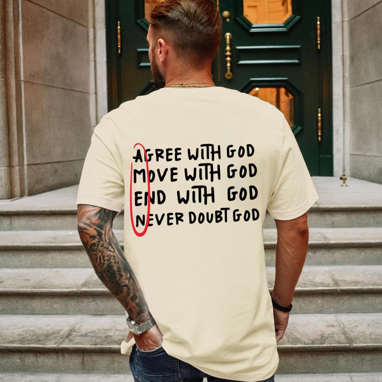 Christian Shirts for Men Inspirational God Shirt Religious Faith Tshirt Oversized Jesus Bible Verse Graphic Tee Top - Image 2
