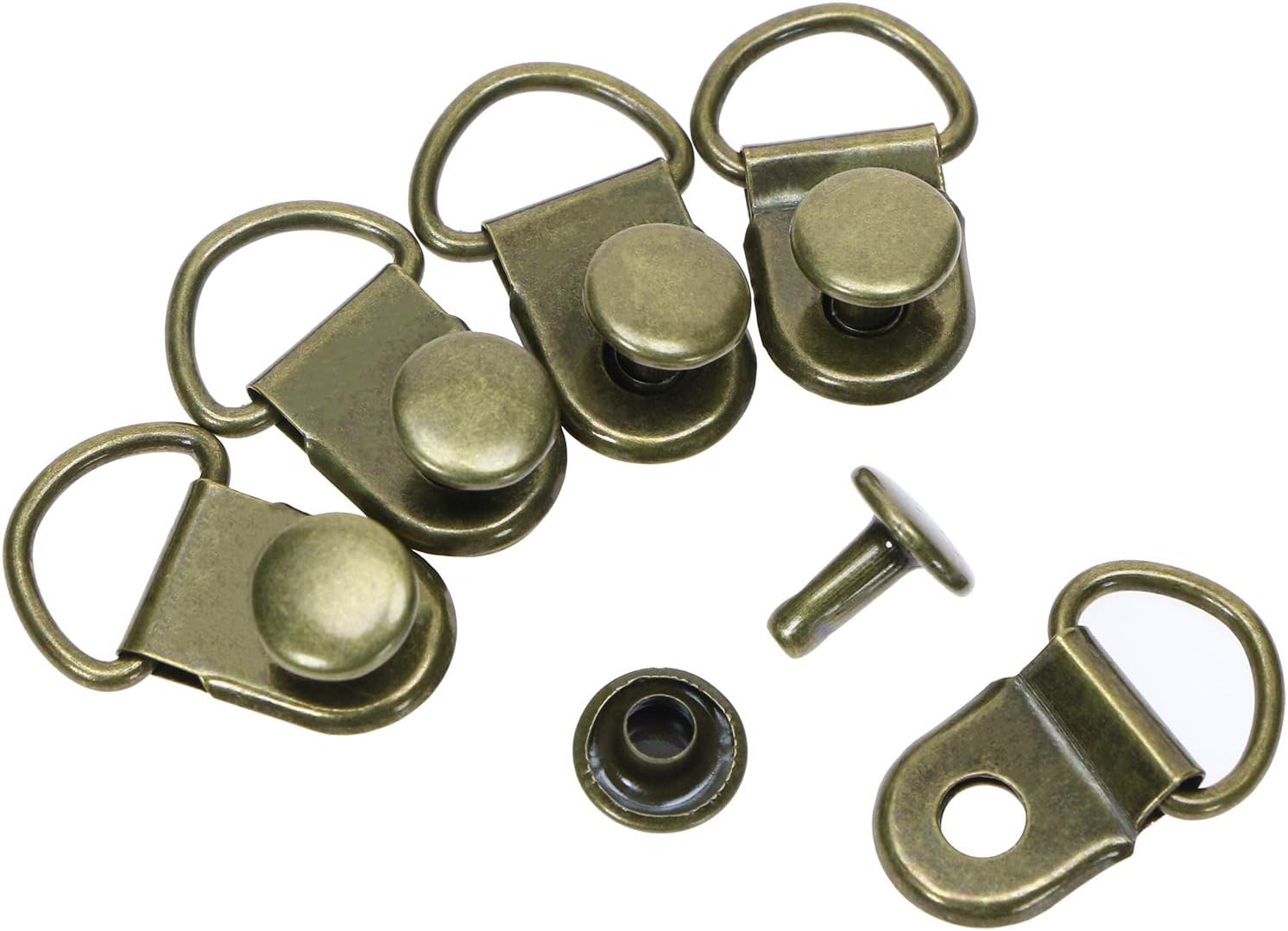 ONLYKXY 50 Pieces Shoe Boot Lace Hooks Buckle Rivets Loop Ring with Rivets, Shoe Boot Buckle