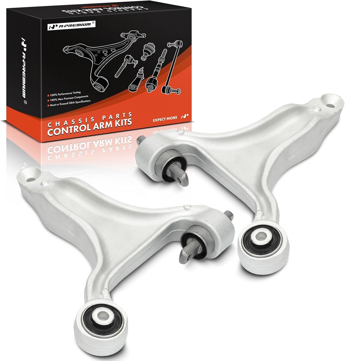 A-Premium 2 x Front Lower Control Arm, with Bushing, Compatible with Volvo XC70 2003-2007, V70 2001-2002