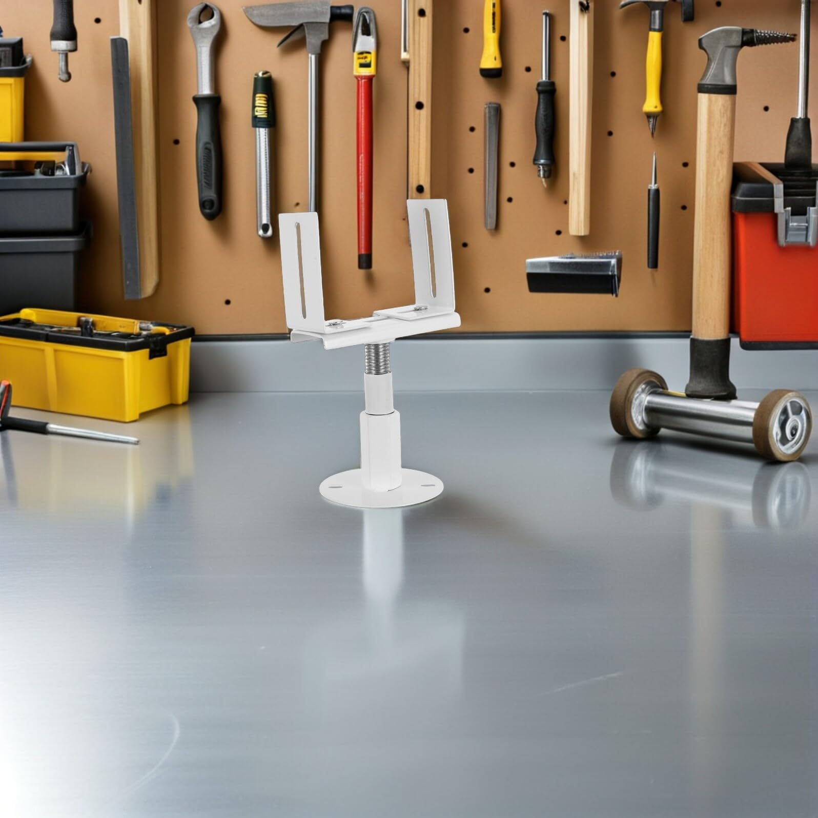 Soporte para Radiador Ajustable de Plástico y Acero, Base Estable Altura Regulable para Calefacción en Espacios Comerciales y Oficinas