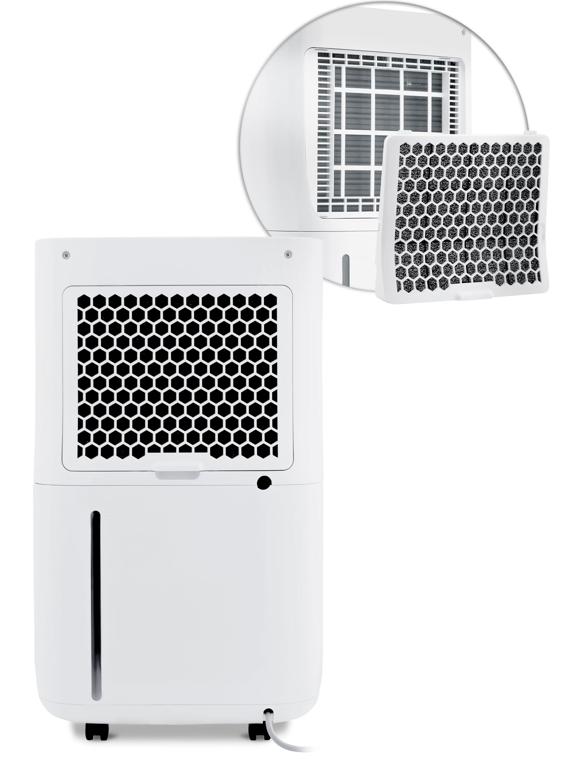 Berdsen BD-523 - Deshumidificador de aire con ventilador y ropa (absorbedor de humedad, con filtro, para habitaciones grandes de hasta 60 m³, para sala de estar y bodega, 20 l al día