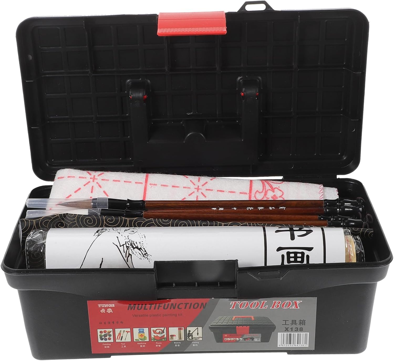 1set Calligraphy Supply Kit for Beginners Professional Calligraphy Paper Convenient Writing Cloth Brush Set for Home Practice and