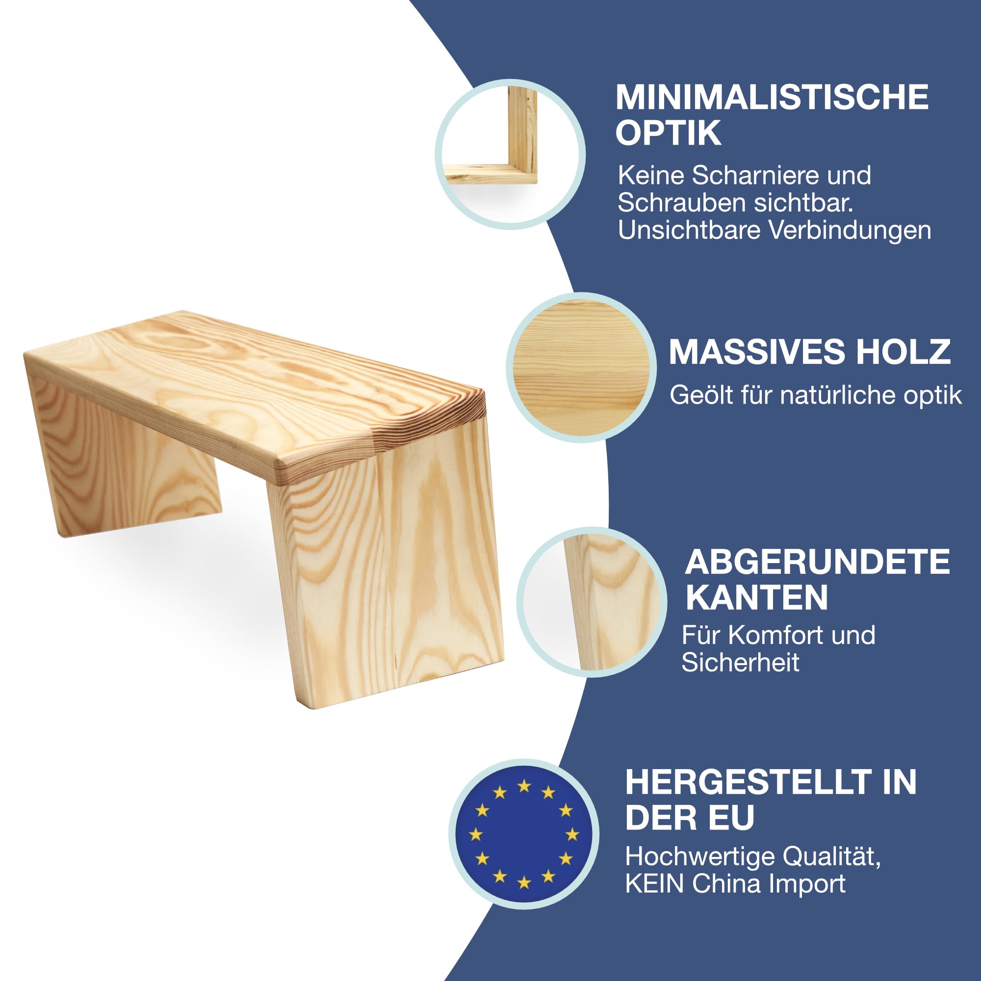 Banc de méditation en bois naturel, chaise de prière, étagère murale multifonction