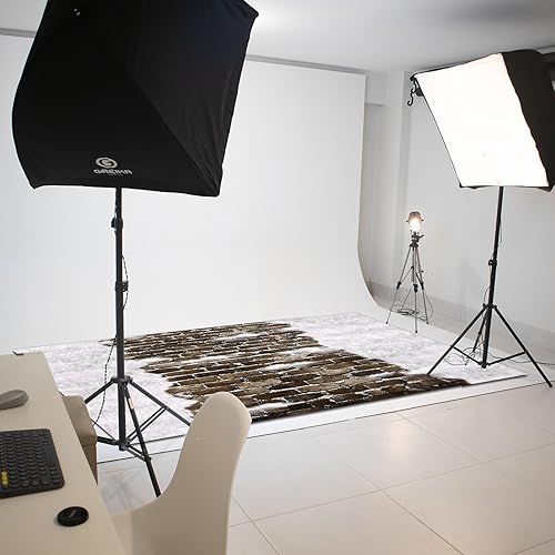 Miniatura 10 de MEHOFOND Alfombrillas de goma de 5 x 4 pies para el suelo, camino de nieve rústico para invierno, fotografía exterior, camino de ladrillo marrón,