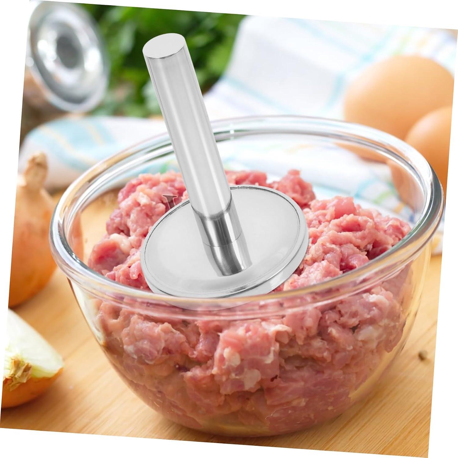 Stainless Steel Meat Hammer Tenderizer Mallet Heavy Duty Tool for Tenderizing and Flattening Chicken and Meat Ergonomic Handle for Comfortable Use Easy to Clean Stainless Steel