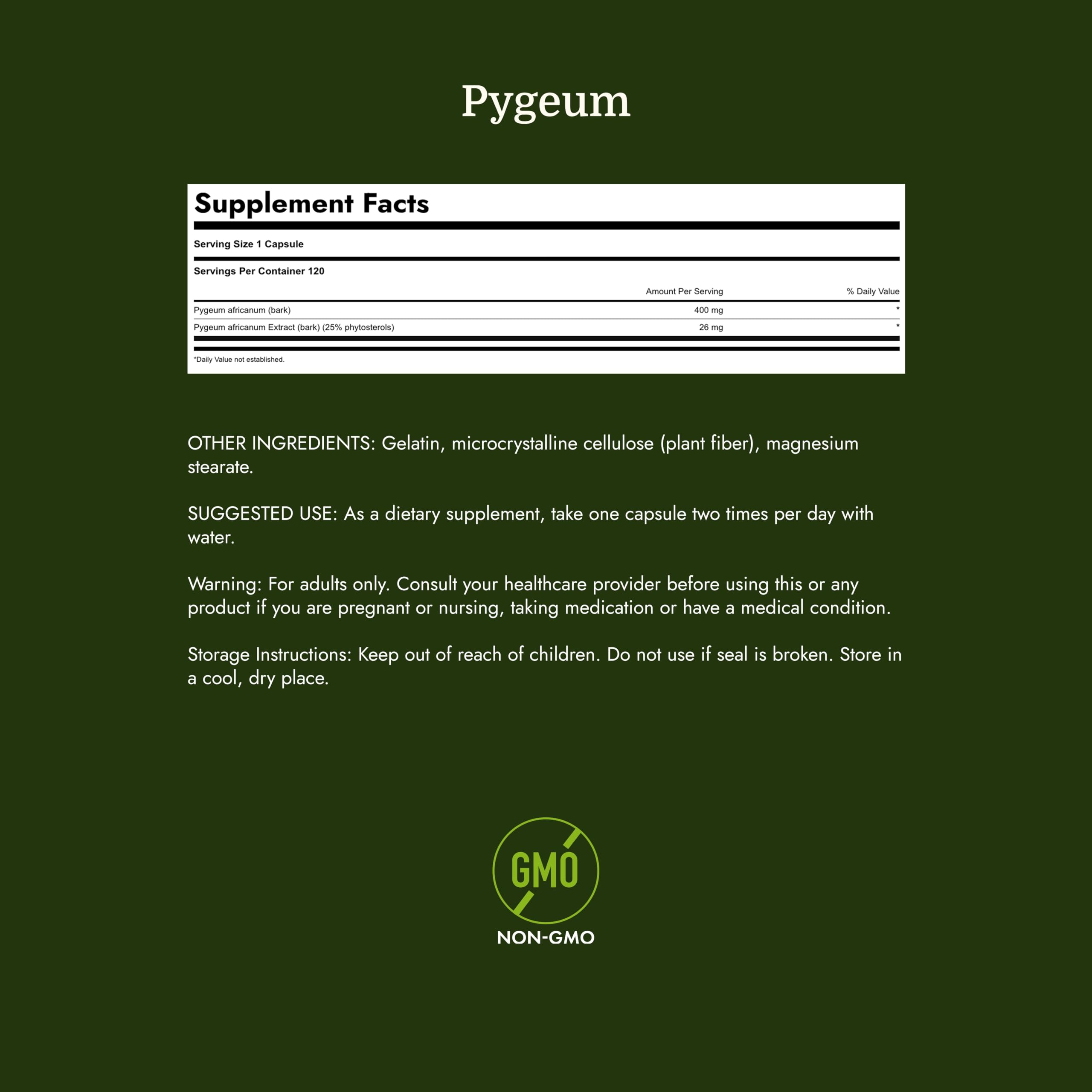 Swanson Pygeum Herbal Supplement, 400 mg, 120 Capsules — Amazon image 4
