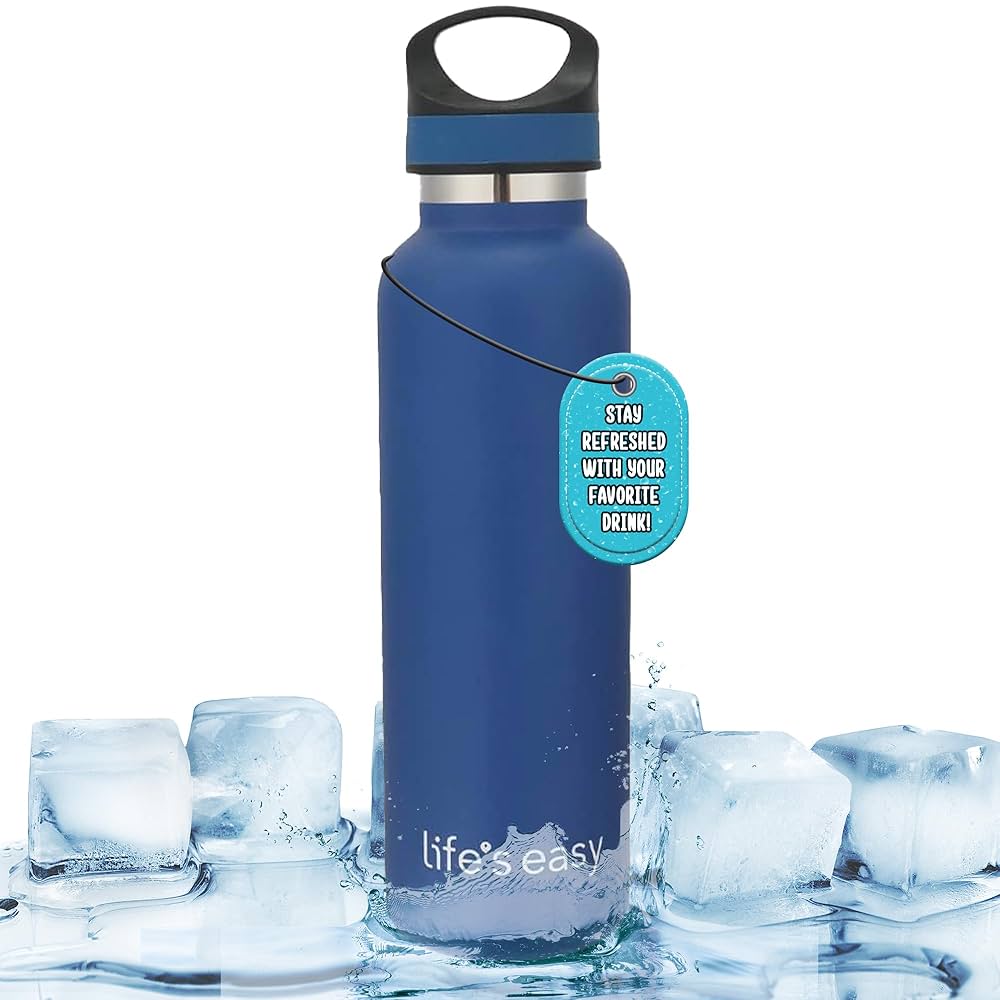 Simple Modern insulated water bottle with straw lid for cold drink retention