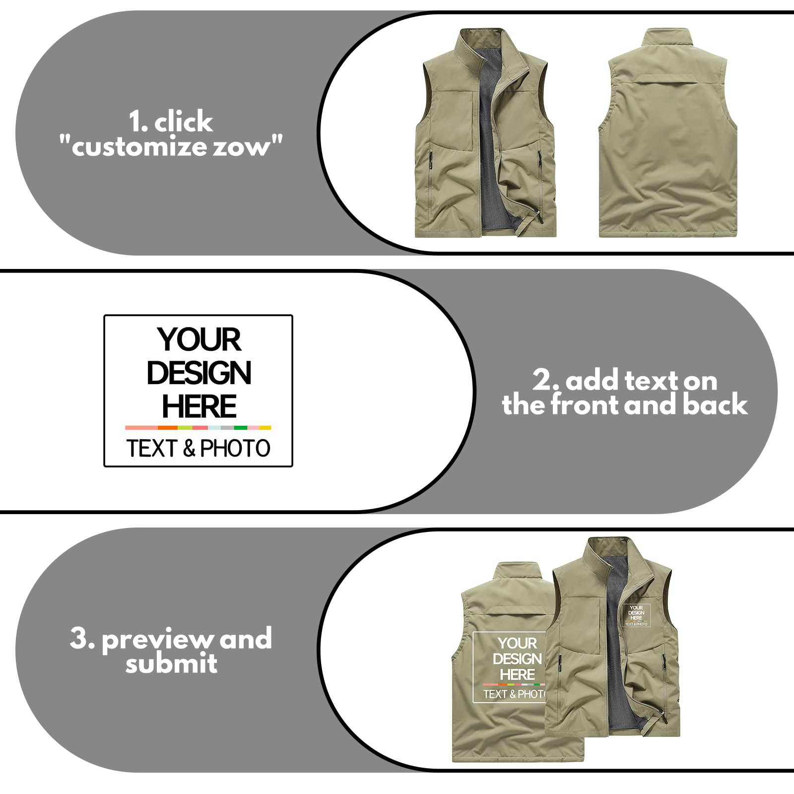 Gilet léger sans manches personnalisé pour homme, veste de travail en plein air pour voyage, randonnée, course à pied, motif logo texte