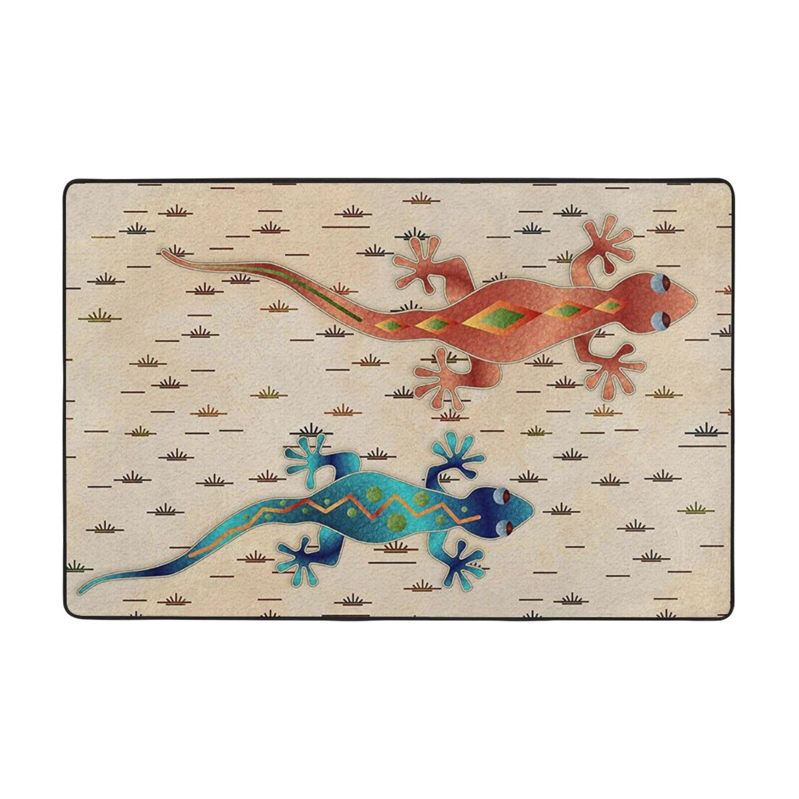 Tapis geckos rectangulaire en flanelle pour chambre et salon moderne