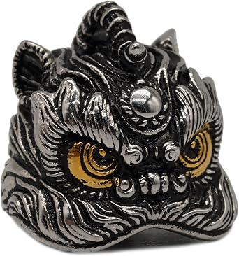 Mythical Animals Guardian Motorcycle Bell with Hanger for Biker,Bring in Wealth and Treasure Good Luck Keychain