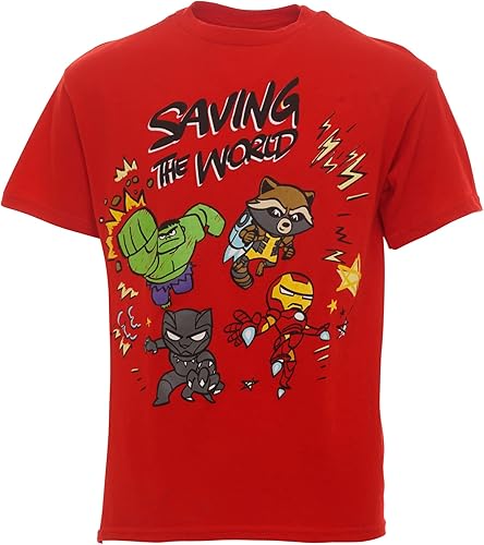 Miniatura 3 de Marvel Paquete de 3 camisetas de los Vengadores Spider-Man Thor de Iron Man para niños pequeños y grandes