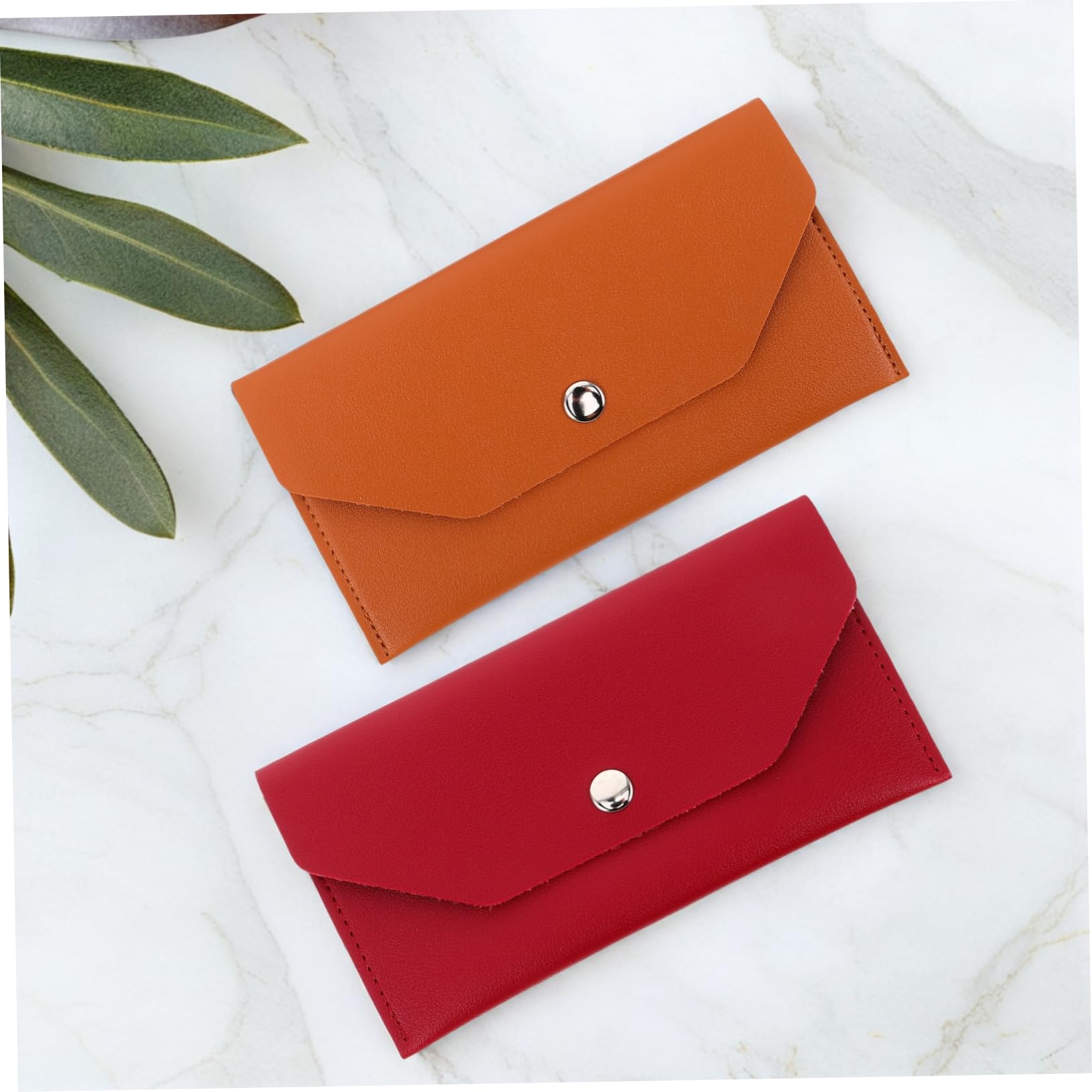 PACKOVE Enveloppes Budgétaires Format Long Rectangulaire en PU Synthétique Lot de 2 Réutilisables Imperméables