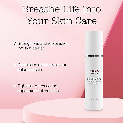 Miniatura 6 de Cherry Fascino - Ampolla O2 Wrinkle Capture - 1.7 oz. Cuidado de la piel hidratante antienvejecimiento con ácido hialurónico y ceramidas para piel