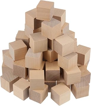 800 PCS 3/4 بوصة مكعبات خشبية طبيعية ، كتل خشبية صغيرة غير مكتملة ، كتل خشبية مربعة لصنع الألغاز ، كتل الحروف ، الرسم ، الحرف اليدوية