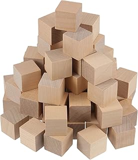 800 PCS 3/4 Inch Natural Wooden Cubes, Mini Unfinished Wood Blocks, Wood Square Blocks for Puzzle Making, Letter Blocks, Painting, DIY Crafts