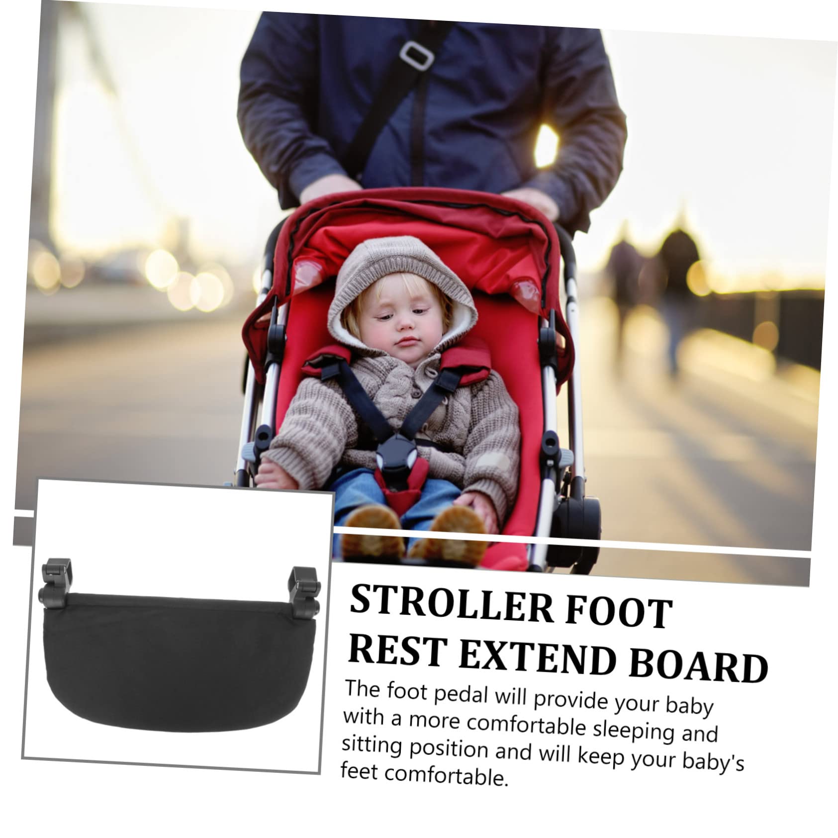 Vaguelly Baby Stroller Foot Pedal Extension Adjustable Footrest Pram Footboard Universal Fit Comfortable Infant Seating Accessory - Image 3