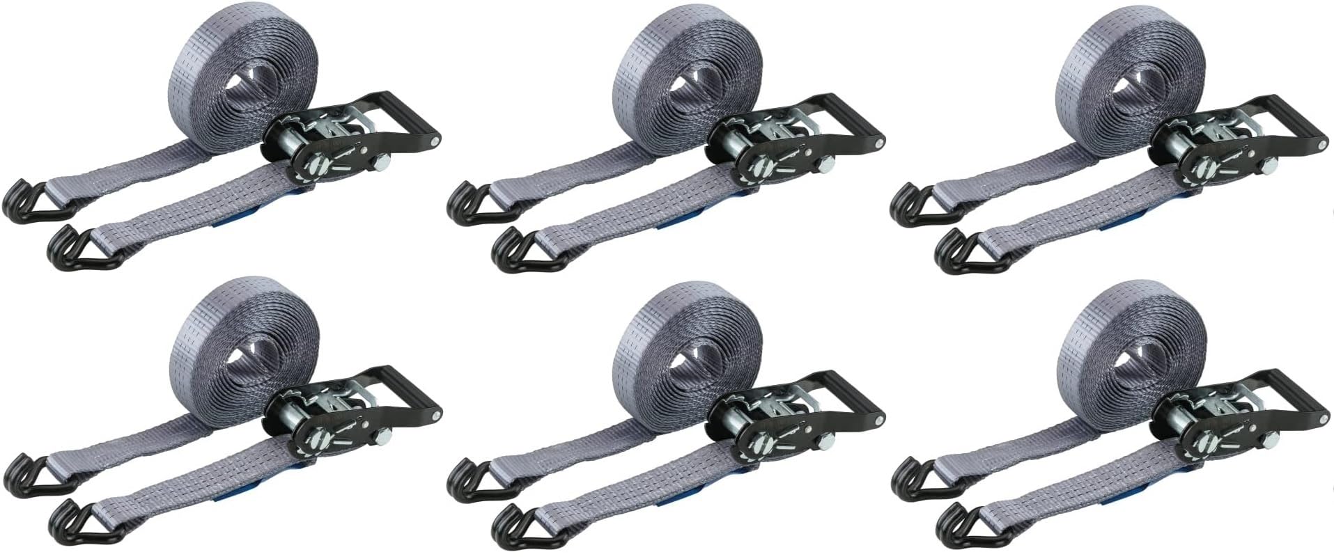 STROXX® 6X Zurrgurt 10 Meter |belastbar 4000Kg pro Gurt| Breite 50mm | mit Spitzhaken für Schwerlast | mit Ratsche | Spanngurt | Transportgurt | EN12195-2